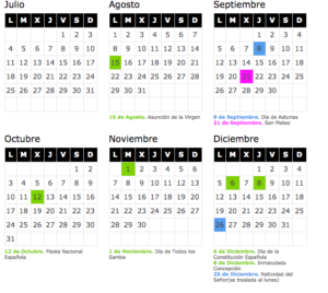 fechas calendario laboral asturias